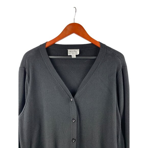 Whisper Knit By Louis DellOlio Black Cardigan Sweater XL Rayon/Nylon - Picture 3 of 5